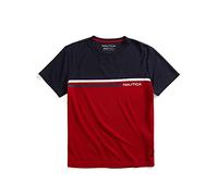 Nautica Navtech Farbblock-T-Shirt für Herren, Nautisches Rot, Klein