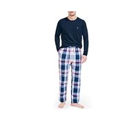 Nautica Schlafanzughose für Herren, weich, gewebt, 100% Baumwolle, elastischer Bund, rot/blau, Small