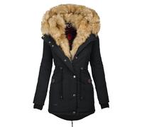 Navahoo 2in1 Damen Winter Jacke Parka Mantel Winterjacke warm Fell B365 [B365-Sweety-Schwarz-sF-Gr.XS]