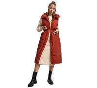 Navahoo Damen ärmellose lange Outdoorweste warme Winterjacke mit Taillengürtel und Magnet-Flap Abendlied XIV XS-3XL