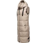 Navahoo Damen ärmellose lange Outdoorweste warme Winterjacke Schnuffelchen Taupe Gr. XXL