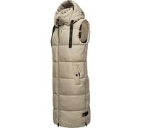 Navahoo Damen ärmellose Lange Outdoorweste warme Winterjacke Schnuffelchen Pebble Grey Gr. S