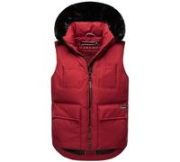 Navahoo Damen ärmellose Outdoorweste warme Winterjacke mit Kapuze und abnehmbarem Kunstfell Zimthäschen XIV S-XXL
