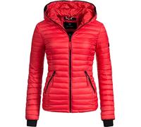 Navahoo Damen Damen leichte Übergangsjacke Steppjacke mit Kapuze Kimuk Rot Gr. L