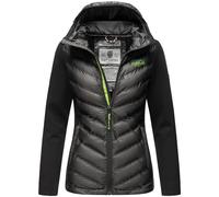 Navahoo Damen Fleece Hybrid Jacke Wanderjacke Kapuzenjacke B852 [B852-Nimm-Schwarz-Gr.M]