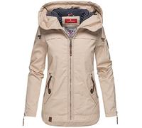 Navahoo Damen Jacke Frühling Übergangsjacke Baumwolle Parka Mantel Kapuze Wekoo XS - 3XL (DE/NL/SE/PL, Alphanumerisch, S, Regular, Regular, Beige)