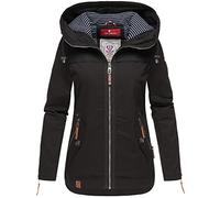 Navahoo Damen Jacke Frühling Übergangsjacke Baumwolle Parka Mantel Kapuze Wekoo XS - 3XL (DE/NL/SE/PL, Alphanumerisch, S, Regular, Regular, Schwarz)