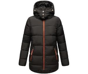 Navahoo Damen kurze Winterjacke Steppjacke warm mit abnehmbarer Kapuze Wattewölkchen Black Gr. XS