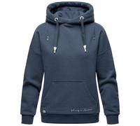 NAVAHOO Damen Kuscheliger Kapuzensweatshirt Hoodie mit breiten Tunnelzugkordeln Zuckerbärchen