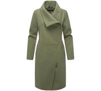 Leichter Mantel in Woll-Optik mit asymmetrischem Stehkragen "Samtrose 14" Olive Leaf L