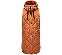 Navahoo Damen Lange Weste Steppweste Mantel-Weste mit Kapuze Long-Veste B943 [B943-Schnuck-Cinnamon-Gr.XXL]