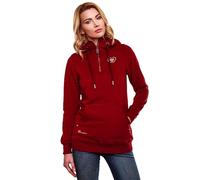 Navahoo Damen Langer Kapuzenpullover Sweatshirt Hoodie Sweater mit Kapuze [B903-Bordeaux-Gr.L]