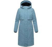 Navahoo Damen Langer Mantel warmer Parka mit großer Kapuze und magnetischen Details Eismelodie 14 Powder Blue Gr. XXL