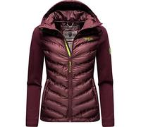 Navahoo Damen leichte Übergangsjacke Steppjacke mit Kapuze Nimm Mich Mit Aubergine Gr. XS