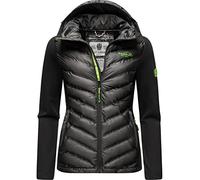 Navahoo Damen leichte Übergangsjacke Steppjacke mit Kapuze Nimm Mich Mit Black Gr. S