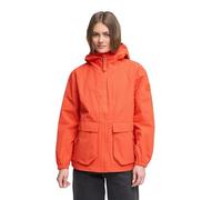 Navahoo Damen leichte wasserdichte Übergangsjacke kurze Jacke mit wasserdichtem Reißverschluss, Pattentaschen und verstellbarer Taillenweite Donnerwetter 14 Spicy Orange Gr. M
