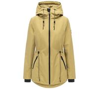 Navahoo Damen leichte wasserdichte Übergangsjacke kurze Jacke mit wasserdichtem Verschluss, Taillenzugkordel und verstellbarer Kapuze Blumentanz 14 Urban Khaki Gr. 3XL