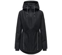 Wasserdichte Übergangsjacke mit verstellbarer Kapuze "Blumentanz 14" Black L