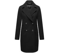 Navahoo Damen Mantel in Woll-Optik Langer klassischer Trenchcoat Frostjuwel 14 Black Gr. L