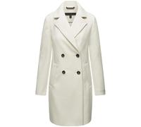 Navahoo Damen Mantel in Woll-Optik langer klassischer Trenchcoat Frostjuwel 14 Off White Gr. L