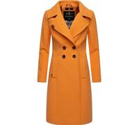 Navahoo Damen Mantel in Wollmantel-Optik langer Trenchcoat mit Reverskragen Wooly Apricot Sorbet Gr. XXL