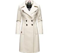 Navahoo Damen Mantel in Wollmantel-Optik langer Trenchcoat mit Reverskragen Wooly Offwhite Gr. 3XL