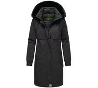 Navahoo Damen wasserdichter Mantel Lange warme Winterjacke mit Kunstfell und Kapuze (beides abnehmbar) Kaltwetterretter 14 Black Gr. XXL