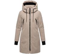 Navahoo Damen modischer Wintermantel warmer Parka mit (abnehmbarer) Kapuze und Rucksackträgern innen Winterzart 14 Taupe Grey Gr. XXL