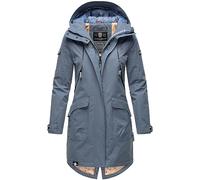Navahoo Damen Parka Übergangsjacke mit Kapuze Frühlings Jacke B920 [B920 - Blau Größe S - Gr. 36]
