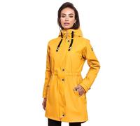 Navahoo Damen Regenjacke mit Kapuze Regenmantel Teddyfutter Wasserdicht [B934-R-Flower-A-Yellow-Gr.L]