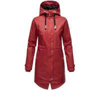 Navahoo Damen Regenjacke mit Kapuze Regenmantel Teddyfutter Wasserdicht [B934-R-Flower-Blood-Red-Gr.M]