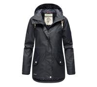 Regenjacke NAVAHOO "Oceans Heart" Gr. M (38), blau (navy) Damen Jacken Lange stylischer wasserdichter Regenmantel mit Kapuze (90514105-M)