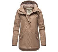 Navahoo Damen Regenjacke Regenmantel gefütterter Parka Wasserdicht mit Kapuze Ocean Heart XS-XXL (DE/NL/SE/PL, Alphanumerisch, M, Regular, Regular, Taupe)
