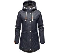 Navahoo Damen Regenmantel Teddyfutter Regenjacke mit Kapuze Wasserdicht [B935-R-Forest-Navy-Gr.XL]