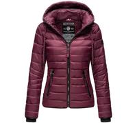 Navahoo Damen Steppjacke XS-XXL leichte Übergangsjacke mit abnehmbarer Kapuze, wasserabweisend, taillierter Schnitt B650 (XS,Weinrot)