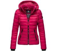 Navahoo Damen Steppjacke XS-XXL leichte Übergangsjacke mit abnehmbarer Kapuze, wasserabweisend, taillierter Schnitt B650 (XS,Fuchsia)