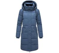Navahoo Damen Steppmantel warm Wintermantel mit hohem Kragen und abnehmbarer Kapuze Wintertanz 14 Dusty Blue Gr. XXL