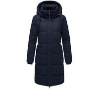 Navahoo Damen Steppmantel warm Wintermantel mit hohem Kragen und abnehmbarer Kapuze Wintertanz 14 Navy Gr. L