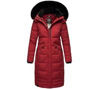 Navahoo Damen Steppmantel Winterparka Mantel mit abnehmbarem Kunstfell Fahmiyaa XS - 3XL (DE/NL/SE/PL, Alphanumerisch, S, Regular, Regular, Dark Red)