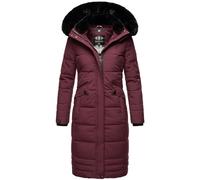 Navahoo Damen Steppmantel Winterparka Mantel mit abnehmbarem Kunstfell Fahmiyaa XS - 3XL (DE/NL/SE/PL, Alphanumerisch, XS, Regular, Regular, Weinrot)