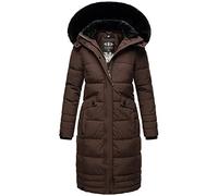 Navahoo Damen Steppmantel Winterparka Mantel mit abnehmbarem Kunstfell Fahmiyaa XS - 3XL (DE/NL/SE/PL, Alphanumerisch, S, Regular, Regular, Schoko)