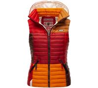 Navahoo Damen Steppweste Colourblocking Weste Bodywarmer abnehmbarer Kapuze Shadaa Multikulti XS-3XL (DE/NL/SE/PL, Alphanumerisch, S, Regular, Regular, Autumn Leaves)