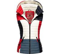 Navahoo Damen Steppweste leicht mit Abnehmbarer Kapuze Colourblocking-Stil Shadaa Multikulti XS-3XL