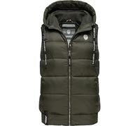 Navahoo Damen Steppweste leichte Outdoor-Weste Übergangsjacke mit Kapuze Kassidy Olive Gr. S