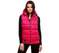 Navahoo Damen Steppweste leichte Outdoor-Weste Übergangsjacke mit Kapuze Kassidy Pink Gr. XXL