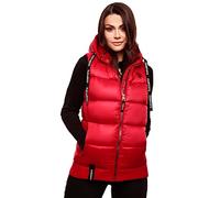 Navahoo Damen Steppweste leichte Outdoor-Weste Übergangsjacke mit Kapuze Kassidy Red Gr. XS