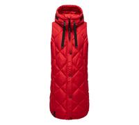 Navahoo warme Damen Winter Steppweste lang mit Kapuze Schnuckel Apple Red Gr. XS