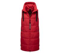 Navahoo Damen ärmellose Lange Outdoorweste warme Winterjacke Schnuffelchen Salsa Red Gr. XS