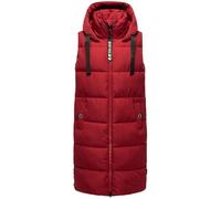 Navahoo Damen Steppweste Stehkragen gefüttert Ärmellose Outdoor Weste mit Kapuze [B942-Schnuff-Bloodred-Gr.S]