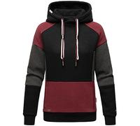 Navahoo Damen Sweatjacke Colorblock Hoodie Langarm Kapuzenpullover [B910-Babykaetz.-Schwarz-Gr.M]
